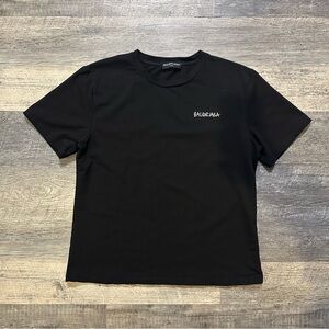 Balenciaga Black Short Sleeve Logo Tee